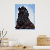 Black Cocker Spanel Dog Portrait Poster (Küche)