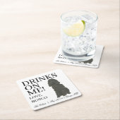 Black Cocker Spanel Dog Wedding Rechteckiger Pappuntersetzer (Vor Ort)