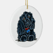 Black Cocker Spanel Fitz Keramik Ornament (Rechts)