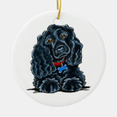 Black Cocker Spanel Fitz Keramik Ornament (Vorne)