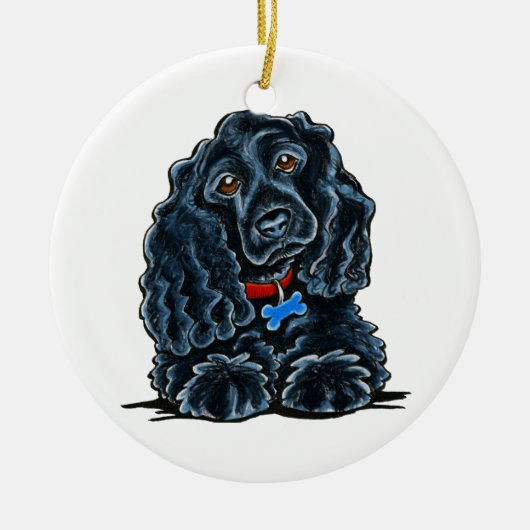 Black Cocker Spanel Fitz Keramik Ornament (Vorne)