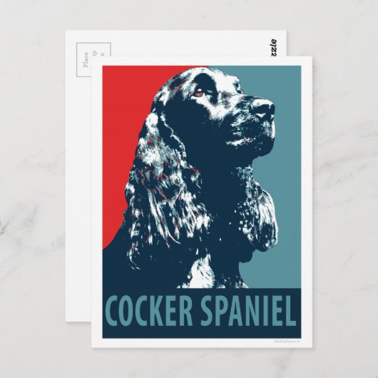 Black Cocker Spanel Hope Hund Pop Art Postkarte (Vorne/Hinten)