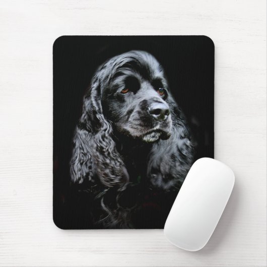 Black Cocker Spanel Mousepad (Mit Mouse)