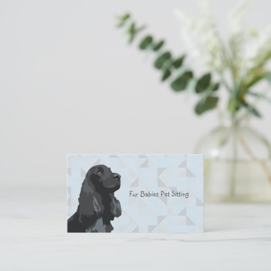 Black Cocker Spanel Visitenkarten Visitenkarte (Stehend Vorderseite)