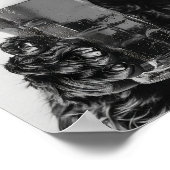 Black Cocker Spaniel Drinking Beer Wall Art, Black Poster (Ecke)