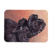 Black Cocker Spaniel Hund Art Flexible Magnet (Horizontal)