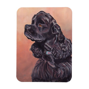 Black Cocker Spaniel Hund Art Flexible Magnet