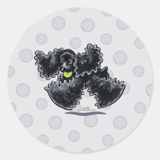Black Cocker Spaniel Play Runder Aufkleber (Vorderseite)