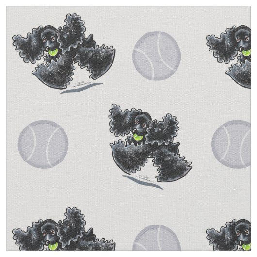 Black Cocker Spaniel Spielzeit Silver Stoff (Nahaufnahme)