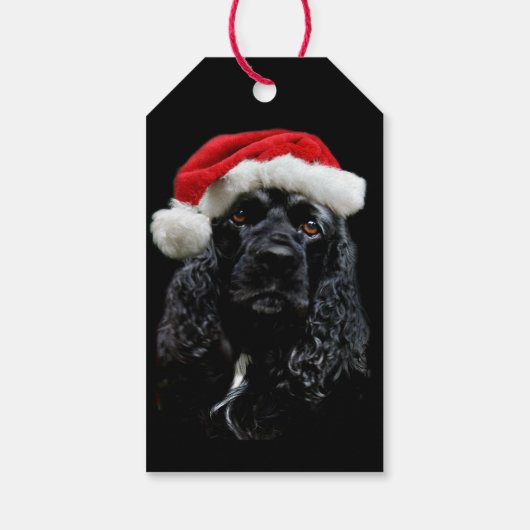 Black Cocker Spaniel Weihnachten Geschenkanhänger (Rückseite)