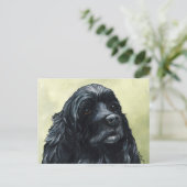 Black Cocker Spanisch Original Hund Postkarte (Stehend Vorderseite)