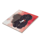 Black Cocker Spanisch Puppy - Abby Fliese (Seite)