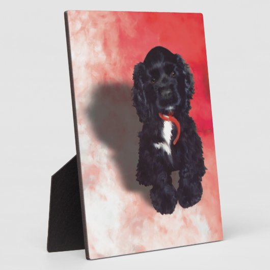 Black Cocker Spanisch Puppy - Abby Fotoplatte (Seite)