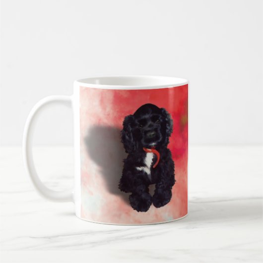 Black Cocker Spanisch Puppy - Abby Kaffeetasse (Links)