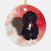 Black Cocker Spanisch Puppy - Abby Keramik Ornament (Vorne)