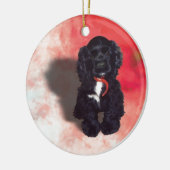 Black Cocker Spanisch Puppy - Abby Keramik Ornament (Links)