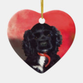 Black Cocker Spanisch Puppy - Abby Keramikornament (Vorne)