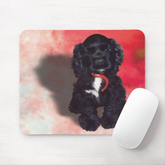 Black Cocker Spanisch Puppy - Abby Mousepad (Mit Mouse)