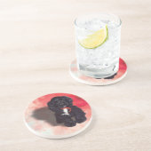 Black Cocker Spanisch Puppy - Abby Sandstein Untersetzer (Seite)