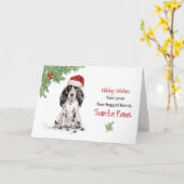 Black Cocker Spanische Weihnachten Von Hund in Fun Karte (Gelbe Blume)