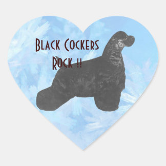 Black Cockers Rock !! Herz-Aufkleber