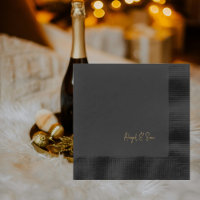 Black Cocktail Gold Foil Skriptnamen