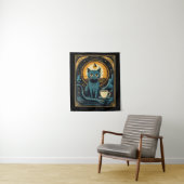 Black Coffee Cat Tarot Card Occult Wandteppich (Beispiel)