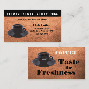 Black Coffee Cup Punch Card Gratis Cup Loyalitätsk Treuekarte