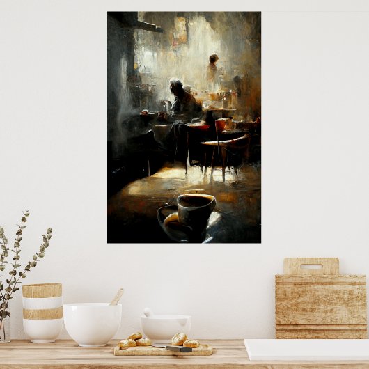 Black Coffee Jazz Inspiriert Malerei Poster (Küche)