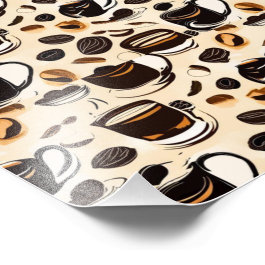 Black Coffee Oil Paint Pattern Fotodruck (Ecke)
