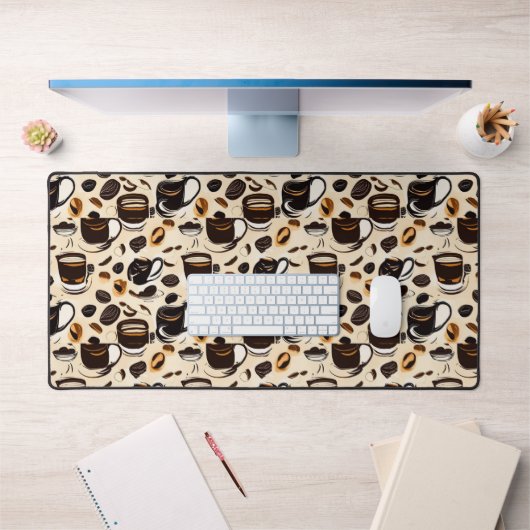 Black Coffee Oil Paint Pattern Schreibtischunterlage (Büro 1)