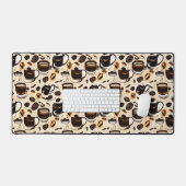 Black Coffee Oil Paint Pattern Schreibtischunterlage (Tastatur & Maus)