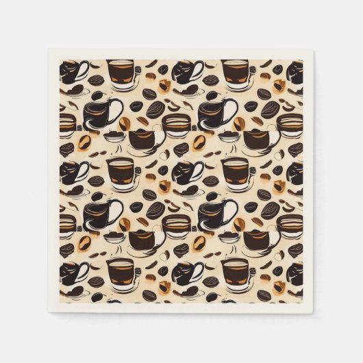 Black Coffee Oil Paint Pattern Serviette (Vorderseite)