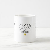 Black Coffee Tasse Mit Monogramm mit Liebe Herz (Mittel)