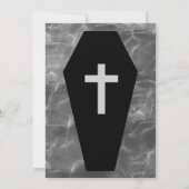 Black Coffin Grabstein Gothic Halloween Hochzeit Einladung (Rückseite)