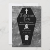Black Coffin Grabstein Gothic Halloween-Party Einladung (Vorderseite)