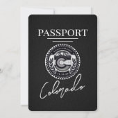 Black Colorado Passport Hochzeit Einladung (Rückseite)