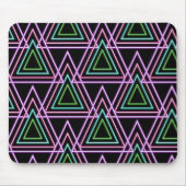 Black Colorful Retro 80's Neon Geometric Triangles Mousepad (Vorne)
