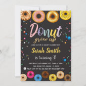 Black Colors Donut Birthday Einladungen (Vorderseite)