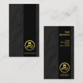 Black Column Black Paper Creme Grunge Chauffeur Visitenkarte (Vorne/Hinten)