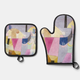 Black Columns in a Landscape 1919 by Paul Klee Ofenhandschuh & Topflappen-Set