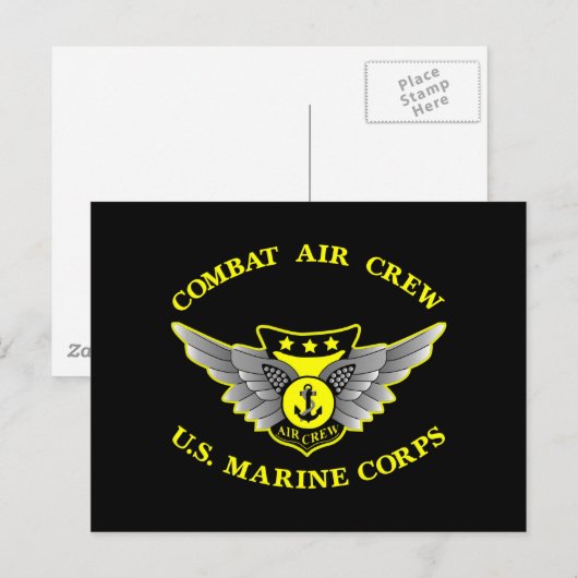 Black Combat Air-Crew Postkarte (Vorne/Hinten)