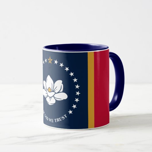 Black Combo Mug with flag of Mississippi, USA Tasse (VorderseiteRechts)