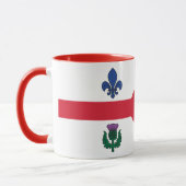 Black Combo Mug with flag of Montreal, Quebec Tasse (Links)