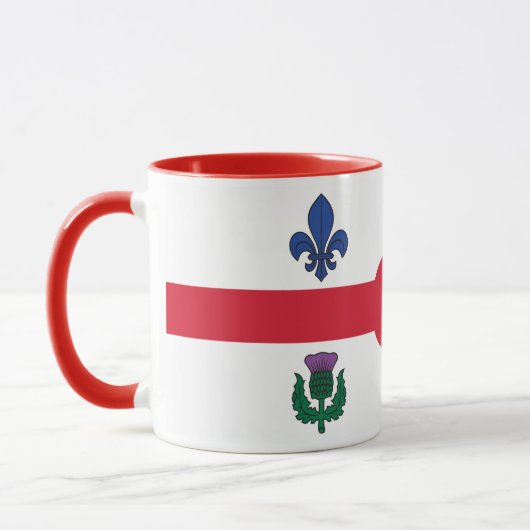 Black Combo Mug with flag of Montreal, Quebec Tasse (Links)