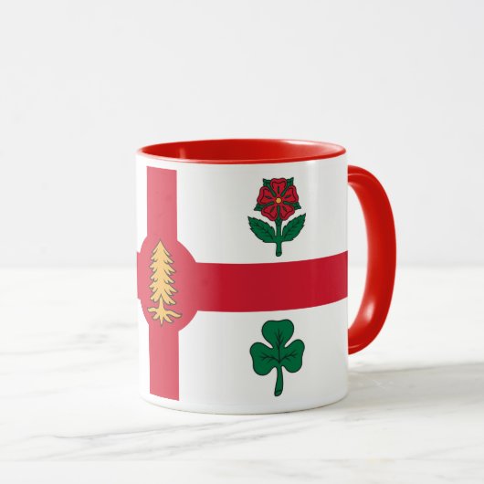 Black Combo Mug with flag of Montreal, Quebec Tasse (VorderseiteRechts)