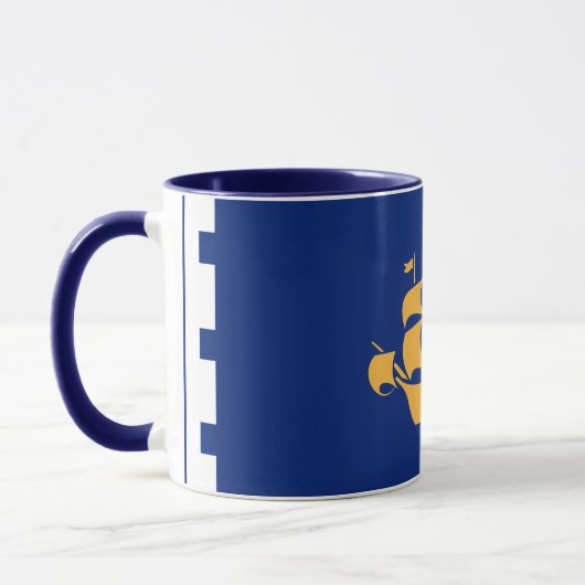 Black Combo Mug with flag of Quebec City Tasse (Links)