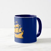 Black Combo Mug with flag of Quebec City Tasse (VorderseiteRechts)