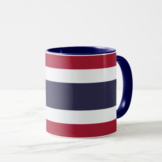 Black Combo Mug with flag of Thailand Tasse (VorderseiteRechts)