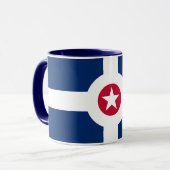 Black Combo Tasse mit der Flagge Indianapolis, USA (Vorderseite Links)